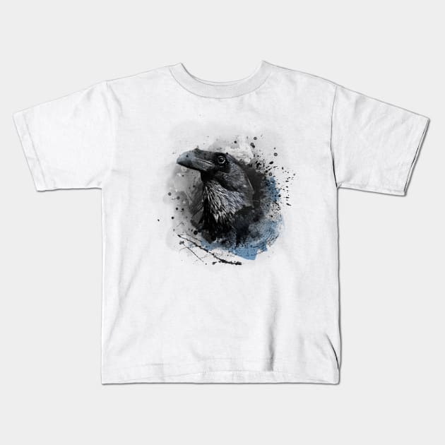 Crow bird art #crow #bird Kids T-Shirt by JBJart